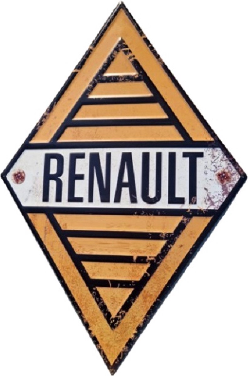 Renault Die-Cut Metalen Wandbord met Embossing 40x60 cm | Renault