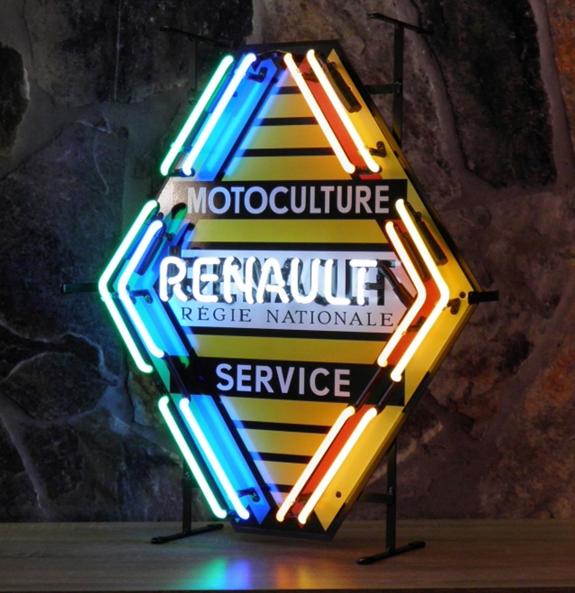 Renault Motoculture Service Neon Met Achterplaat 60 x 40 cm | Renault