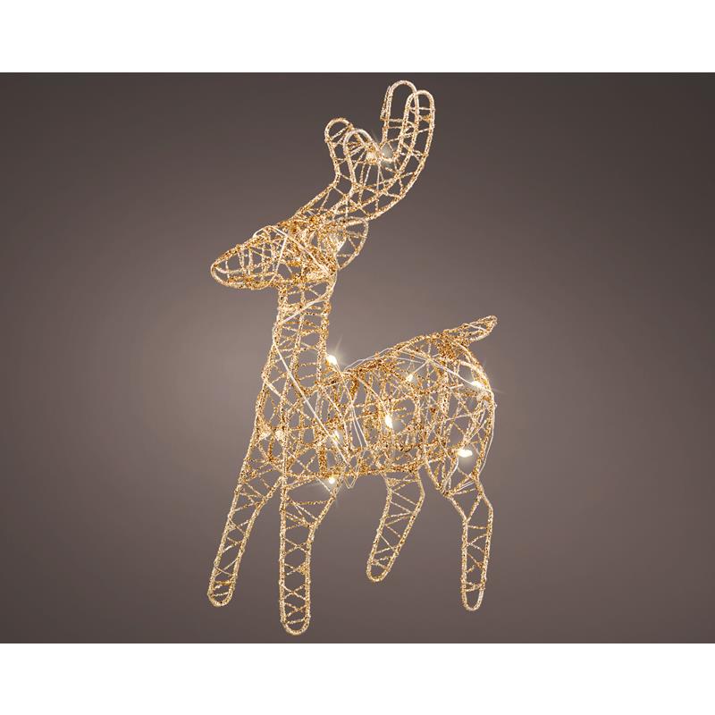 Rendier LED goud metaal H21cm | Lumineo