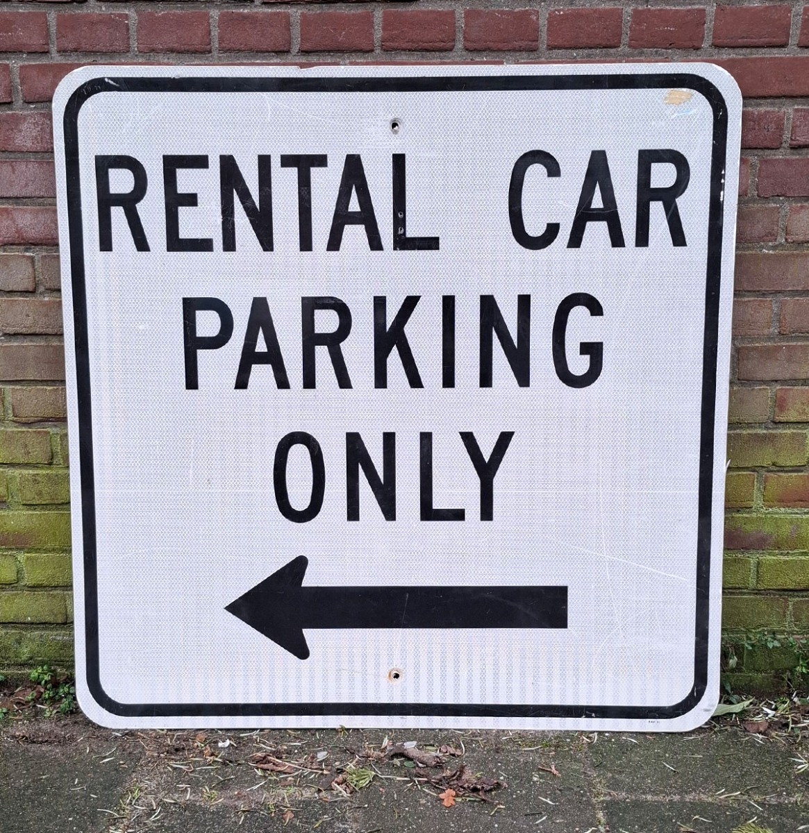 Rental Car Parking Only Verkeersbord - 91 x 91cm - Origineel | The Dutch Pickers