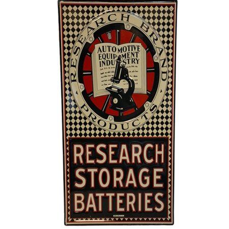 Research Storage Batteries Stalen Bord Met Relief - 60 x 30cm | Fiftiesstore