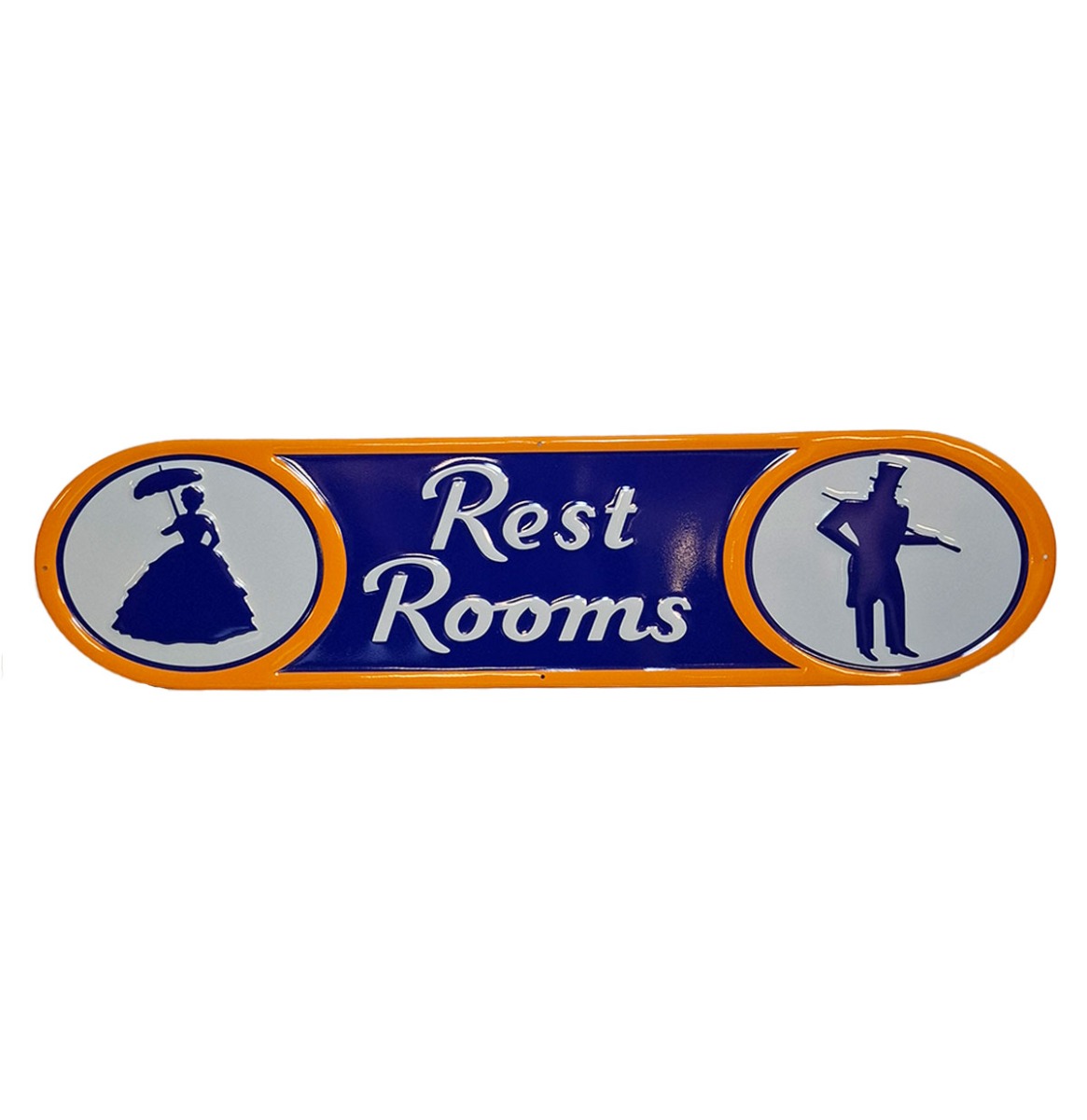 Rest Rooms Stalen Bord met Relief - 79 x 19cm | Fiftiesstore