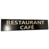 Restaurant Cafe Zwart Emaille Bord - 90 x 20cm | Fiftiesstore