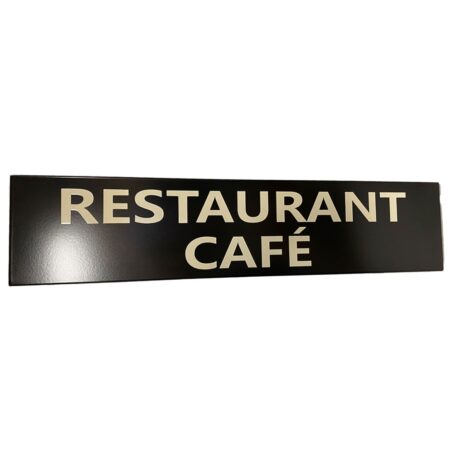Restaurant Cafe Zwart Emaille Bord - 90 x 20cm | Fiftiesstore