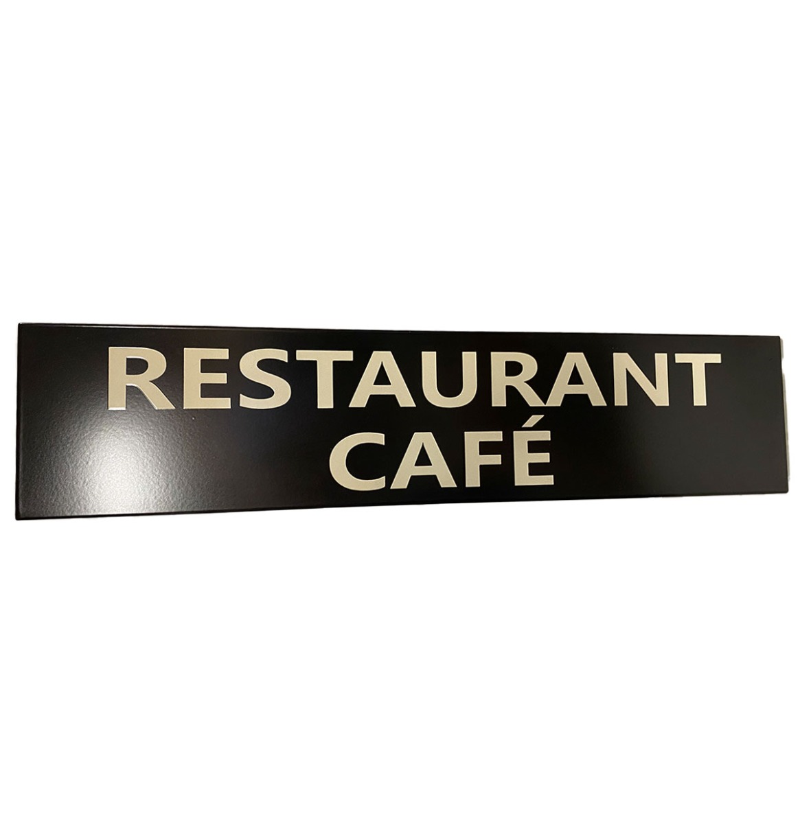 Restaurant Cafe Zwart Emaille Bord - 90 x 20cm | Fiftiesstore