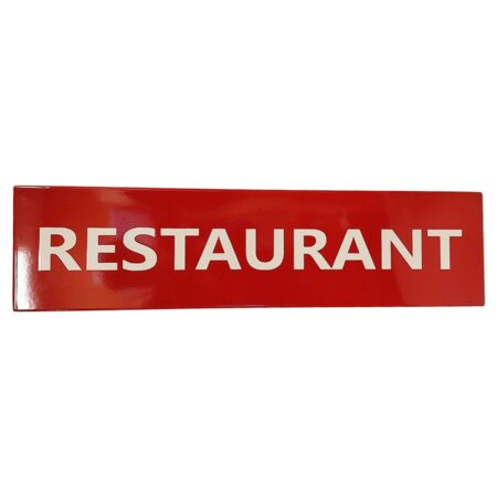 Restaurant Rood Emaille Bord - 80 x 20cm | Fiftiesstore