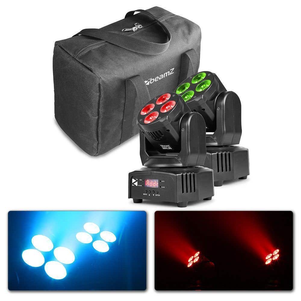 Retourdeal - BeamZ MHL36 set van twee LED movingheads in handige tas | BeamZ