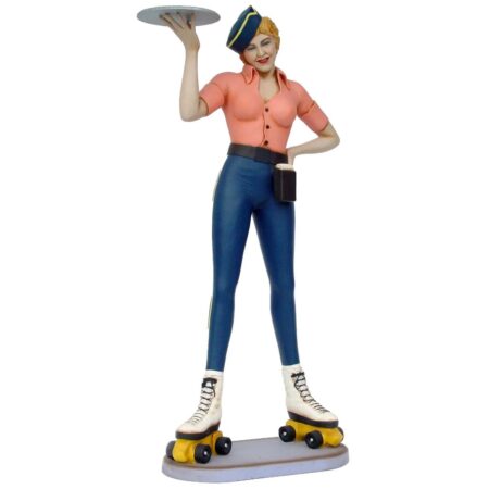 Retro 50's Car Hop Serveerster op Rollerskates - 165 cm - Resin | Fiftiesstore