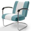 Retro Bel Air Lounge Stoel Pullman LC-01 Blauw/Wit | Bel Air Retro Fifties Furniture
