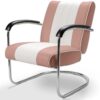 Retro Bel Air Lounge Stoel Pullman LC-01 Dusty Rose/Wit | Bel Air Retro Fifties Furniture