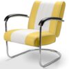 Retro Bel Air Lounge Stoel Pullman LC-01 Geel/Wit | Bel Air Retro Fifties Furniture