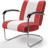 Retro Bel Air Lounge Stoel Pullman LC-01 Rood/Wit | Bel Air Retro Fifties Furniture
