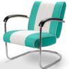 Retro Bel Air Lounge Stoel Pullman LC-01 Turquoise/Wit | Bel Air Retro Fifties Furniture
