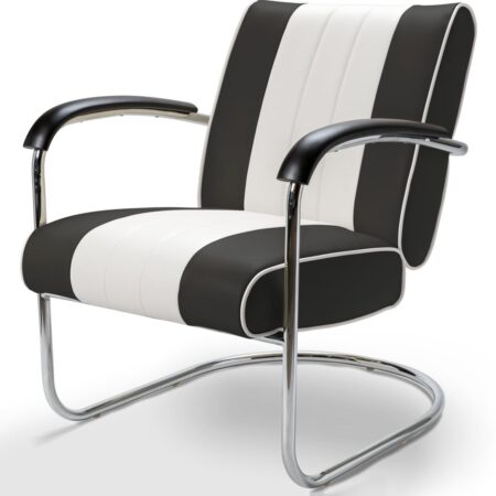 Retro Bel Air Lounge Stoel Pullman LC-01 Zwart/Wit | Bel Air Retro Fifties Furniture