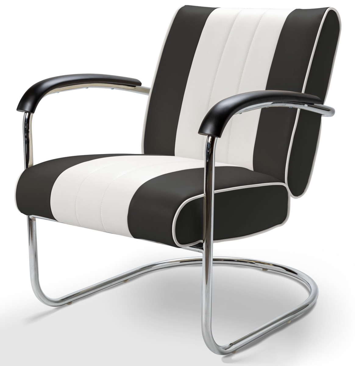 Retro Bel Air Lounge Stoel Pullman LC-01 Zwart/Wit | Bel Air Retro Fifties Furniture