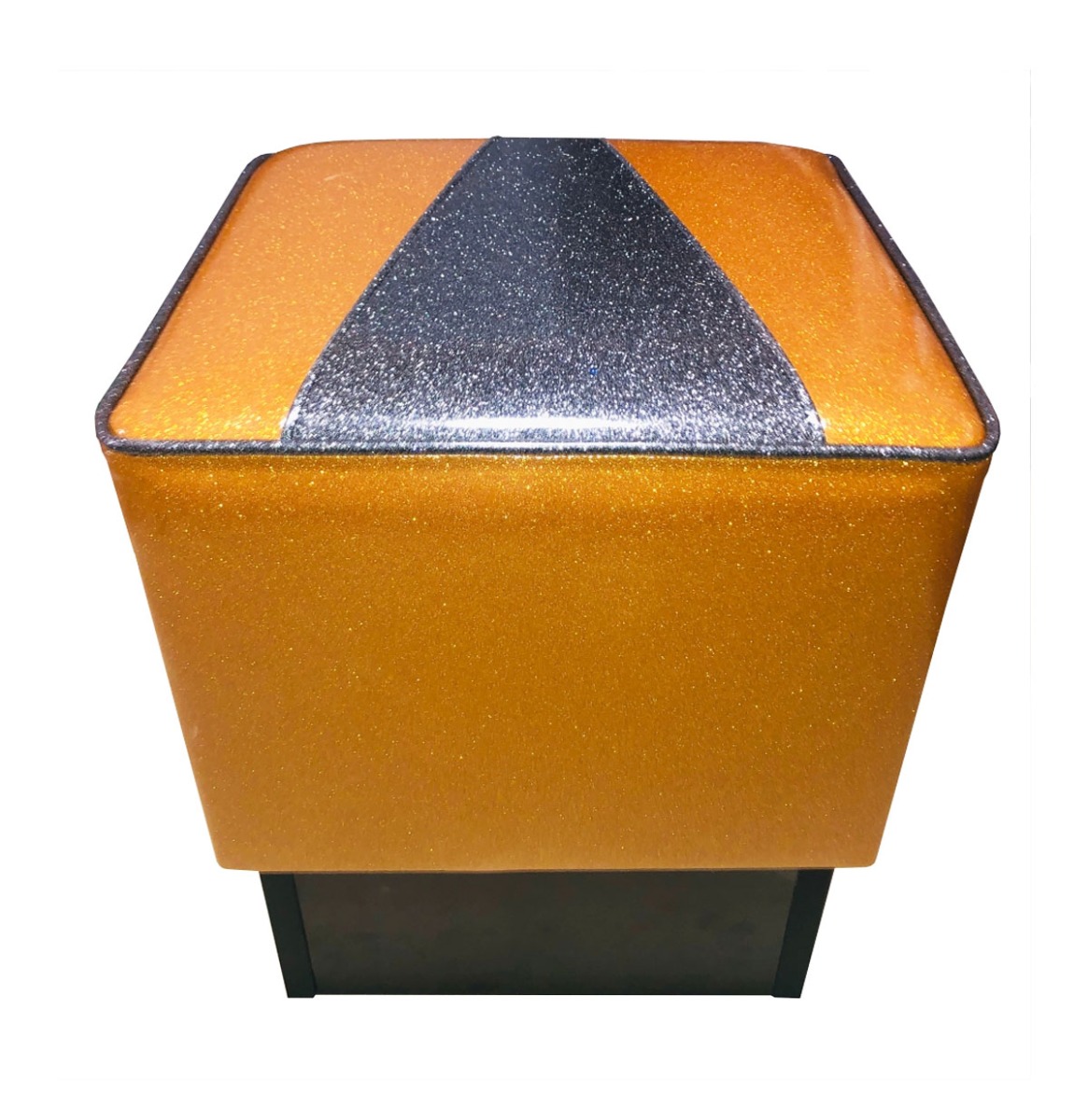 Retro Checkers Poef Vegas - Goud Zilver Glitter LAATSTE STUKS | 17% korting | Hollywood Diner
