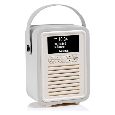 Retro Mini Radio DAB Bluetooth - Licht Grijs | Fiftiesstore