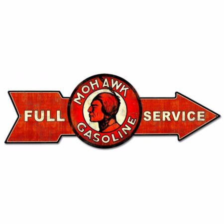 Retro Mohawk Gasoline Full Service Pijl Vintage Look Zwaar Metalen Bord 80 x 27 cm | Fiftiesstore