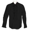 Retro Ruffled Shirt Black-XXL | 23% korting | Tabi's
