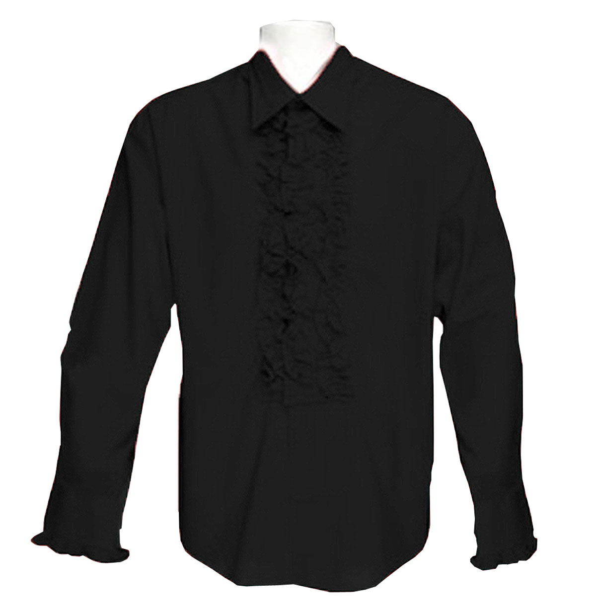 Retro Ruffled Shirt Black-XXL | 23% korting | Tabi's