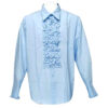 Retro Ruffled Shirt Light Blue-XXL | 44% korting | Tabi's