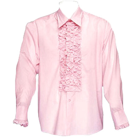 Retro Ruffled Shirt Pink-XL | 44% korting | Tabi's