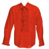 Retro Ruffled Shirt Red-M | 29% korting | Tabi's