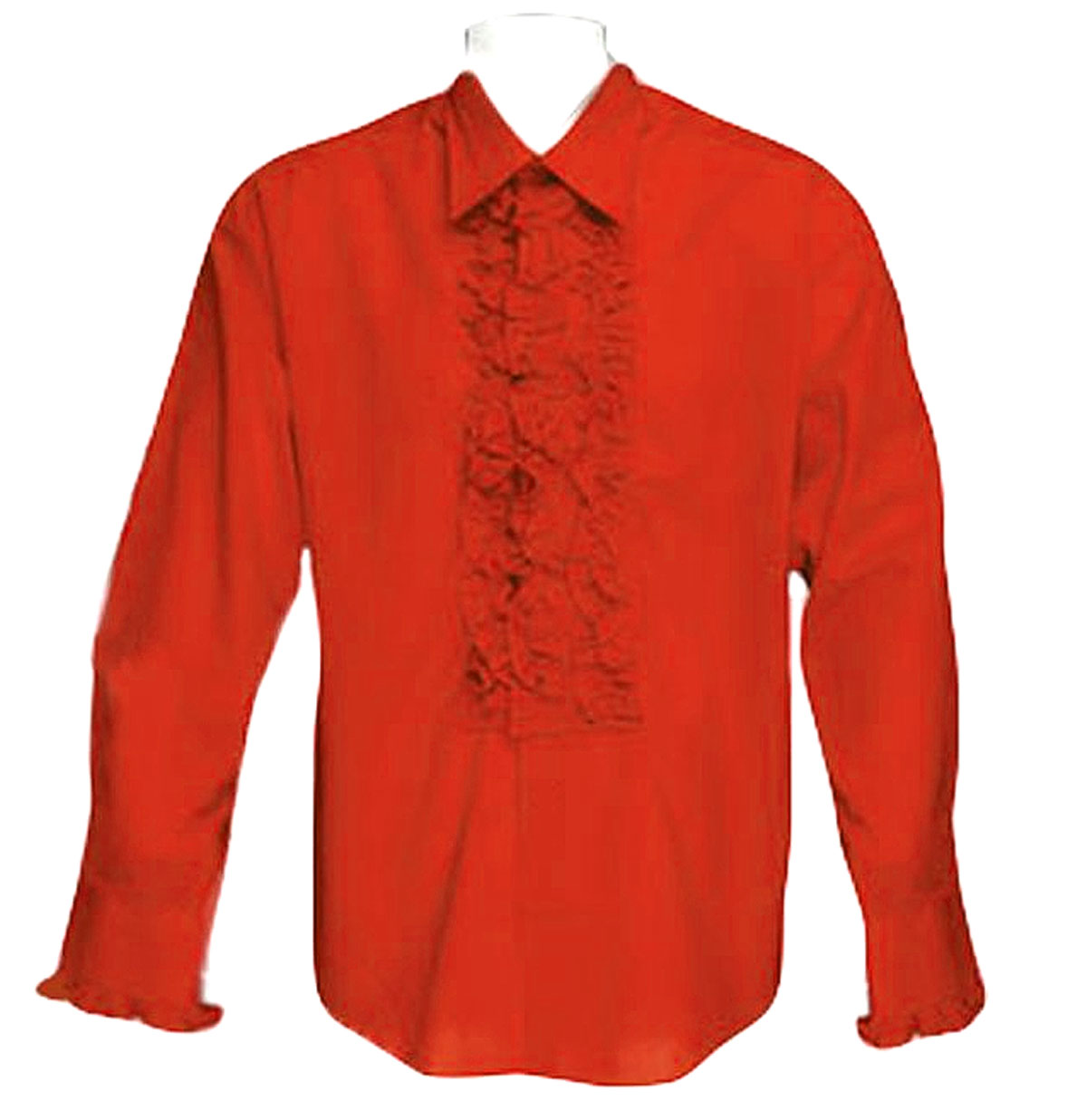 Retro Ruffled Shirt Red-M | 29% korting | Tabi's