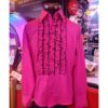 Retro Ruffles Shirt Hot Pink Black-3XL | 23% korting | Fiftiesstore