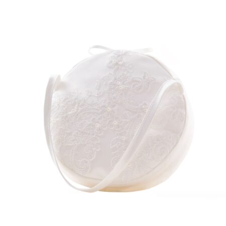 Retro Wedding Bridal Bag Round Lace & Strass Ivory | Fiftiesstore