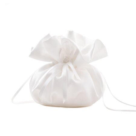 Retro Wedding Bruid Buideltje Tas Satijn Wit | Fiftiesstore