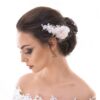 Retro Wedding Haar Accessoire Corsage Clip Bloemen Kant Strass Ivoor | Fiftiesstore
