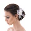 Retro Wedding Hair Accessoire Bloem Parels Kant Strass Ivoor | Fiftiesstore
