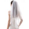 Retro Wedding Korte Sluier met Kristallen Wit | Fiftiesstore