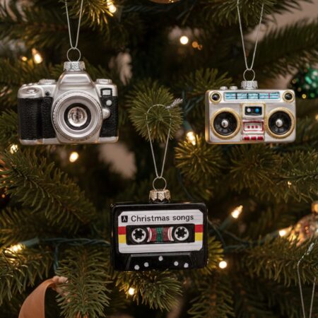 Retro glazen kerstballen - Cassette