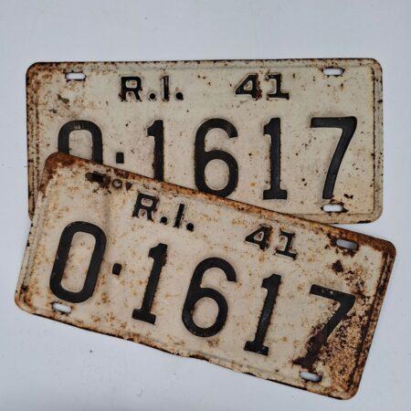 Rhode Island 1941 Kentekenplaten (Set) - Origineel | The Dutch Pickers