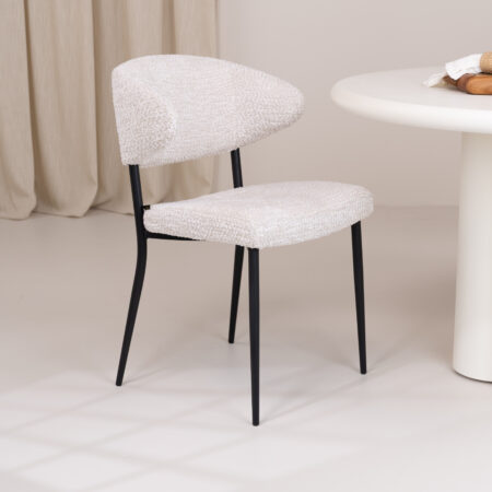 Richmond Eetkamerstoel Bea Chenille - Crème | Richmond Interiors