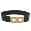 Riem Stretch Gesp Vierkant Zwart | Fashionize