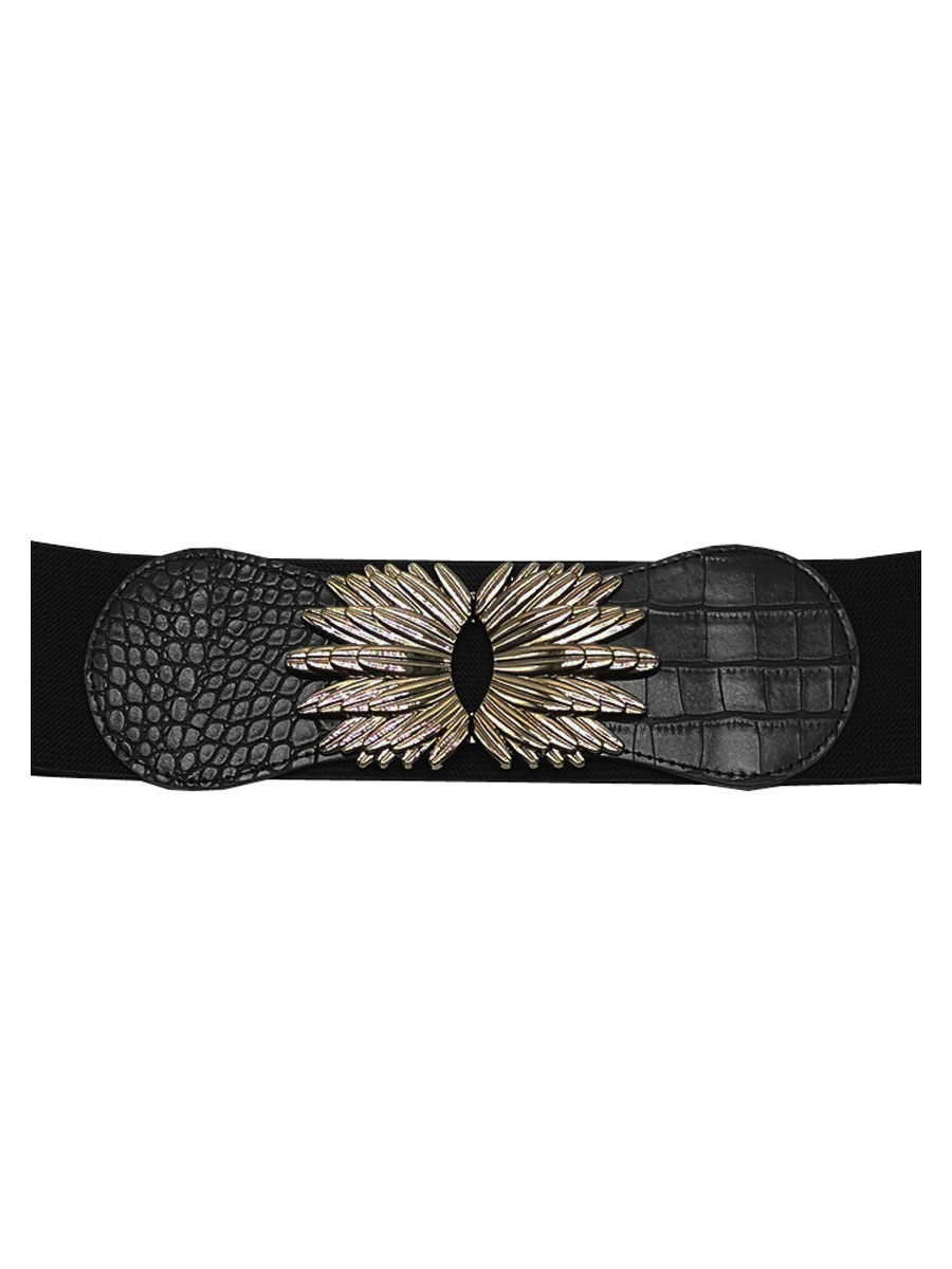 Riem Stretch Leafs Zwart | Fashionize