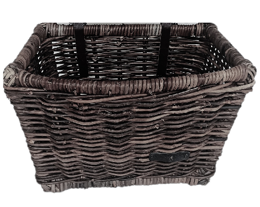 Rieten Fietsmand Buikmand Zwart | Wicked