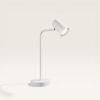 Riga - LED Tafellamp - 4 Watt 345 Lumen - 4000K Neutraal wit- Kantelbaar en Draaibaar - Ingebouwde snoerdimmer - Bureaulamp - GU10 - IP20 voor binnen - Wit | HOFTRONIC
