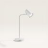 Riga - LED Tafellamp - 4 Watt 345 Lumen - 6500K Daglicht wit- Kantelbaar en Draaibaar - Ingebouwde snoerdimmer - Bureaulamp - GU10 - IP20 voor binnen - Wit | HOFTRONIC