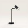 Riga - LED Tafellamp - 4 Watt 345 Lumen - 6500K Daglicht wit- Kantelbaar en Draaibaar - Ingebouwde snoerdimmer - Bureaulamp - GU10 - IP20 voor binnen - Zwart | HOFTRONIC