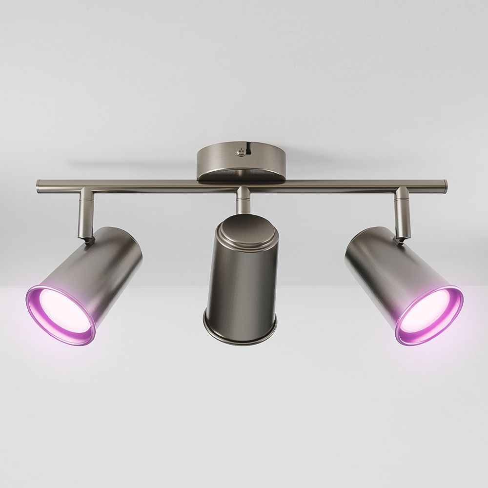 Riga - LED smart plafondlamp - 3 spots - 15 Watt 1200 Lumen - Draaibaar en kantelbaar - GU10 - RGBWW - Wifi + Bluetooth - Google Home