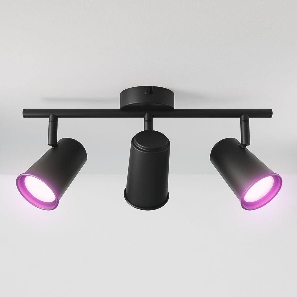 Riga - LED smart plafondlamp - 3 spots - 15 Watt 1200 Lumen - Draaibaar en kantelbaar - GU10 - RGBWW - Wifi + Bluetooth - Google Home