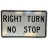 Right Turn No Stop Metalen Straatbord - Origineel | The Dutch Pickers