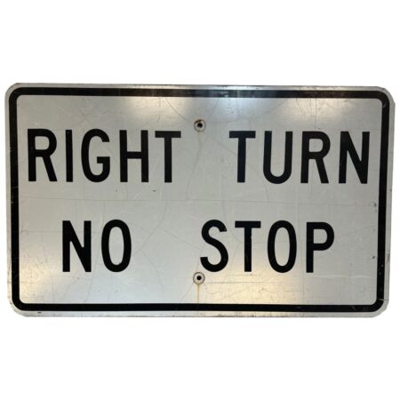 Right Turn No Stop Metalen Straatbord - Origineel | The Dutch Pickers