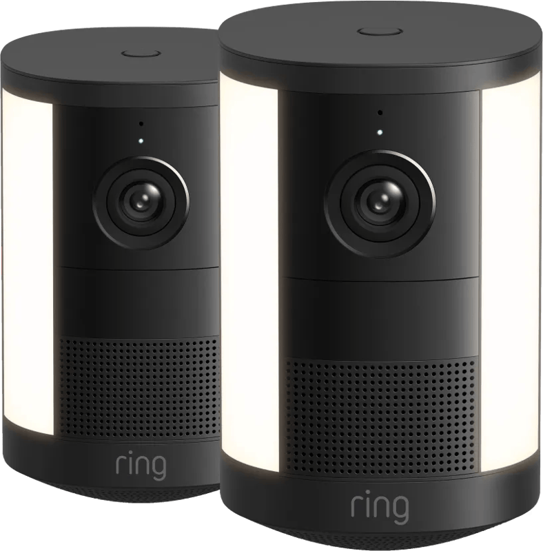 Ring Spotlight Camera 2e Generatie Batterij Zwart Duo Pack