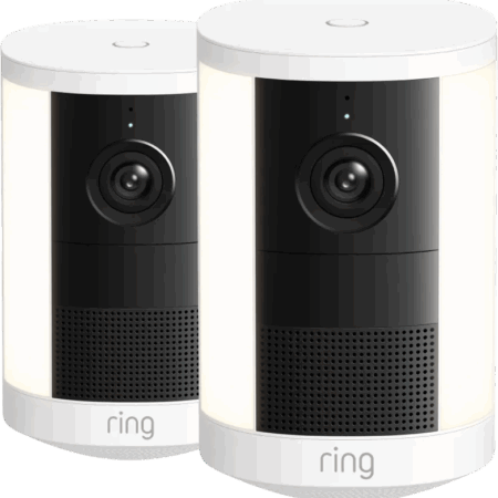 Ring Spotlight Camera 2e Generatie Stekker Wit Duo Pack