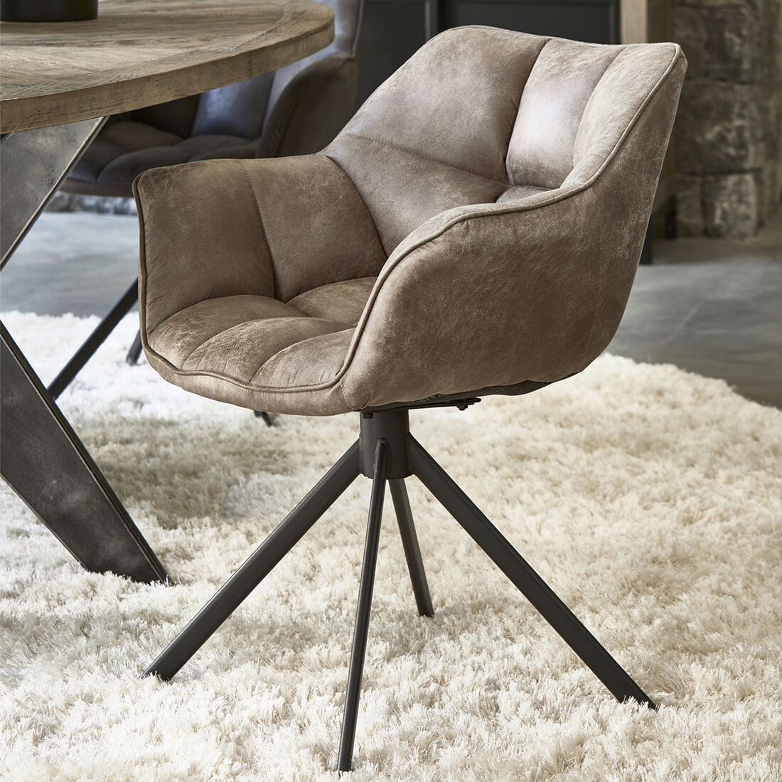 Rivièra Maison Draaibare Eetkamerstoel 'Carnaby' Pellini
